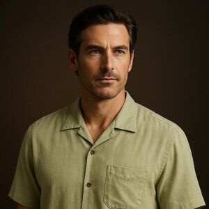 Tommy Bahama 100% Silk Short-Sleeve Button-Up Shirt – Size XL